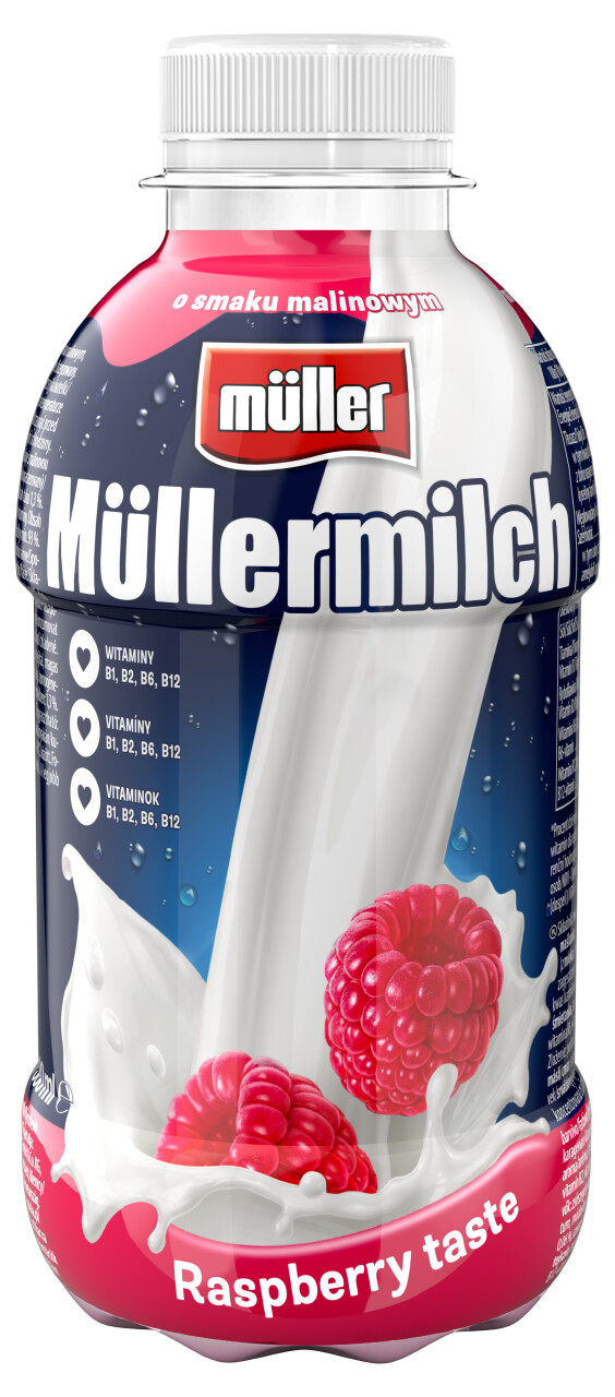 MULLER MILCH O SMAKU MALINOWYM 400G/1 SZT