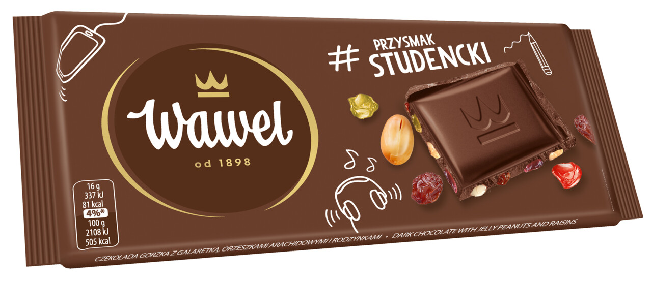 WAWEL CZEKOLADA PRZYSMAK STUDENCKI 80G