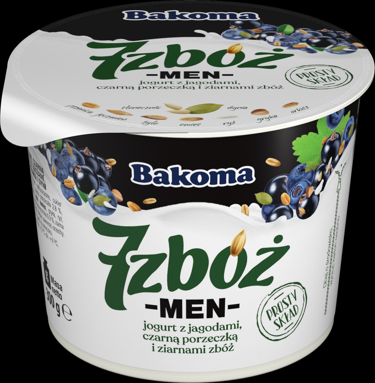 BAKOMA JOGURT 7 ZBOZ MEN JAGODA PORZECZKA 300G