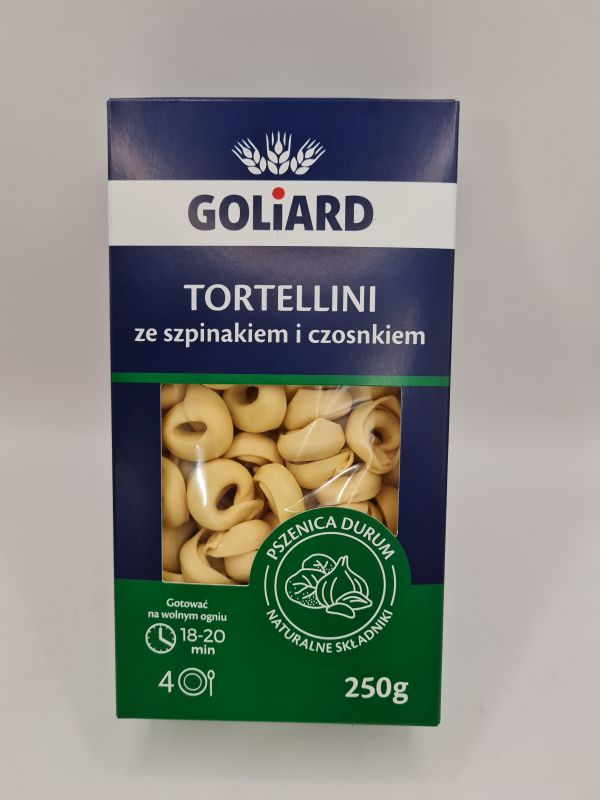 MAKARON GOLIARD TORTELLINI ZE SZPINAKIEM I CZOSNKIEM 250G/12 SZT