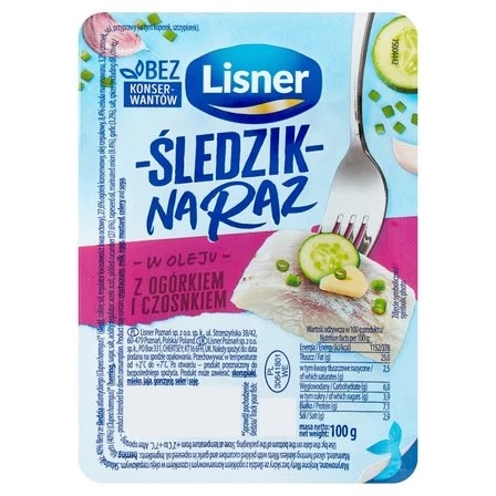 LISNER SLEDZIK NA RAZ OGOREK CZOSNEK 100G\\1szt