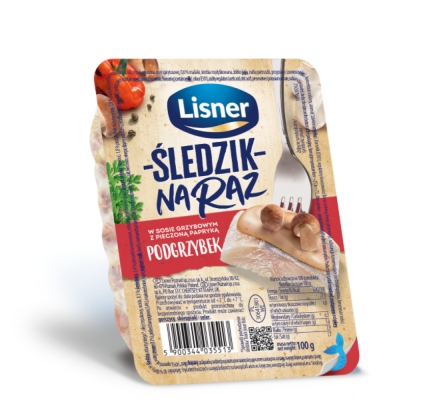 LISNER SLEDZIK NA RAZ W SOSIE GRZYBOWYM I PAPRYKA 100G