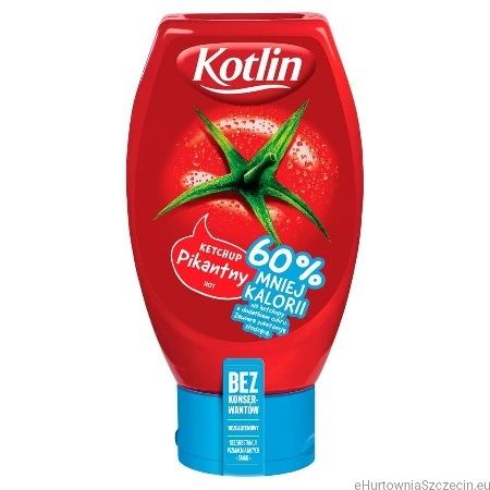 KOTLIN KETCHUP PIKANTNY 60% MNIEJ KALORII 420G/6 SZT
