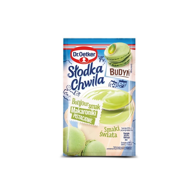 DR OETKER BUDYN SLODKA CHWILA MAKARONIKI PISTACJOWE 43G/1 SZT