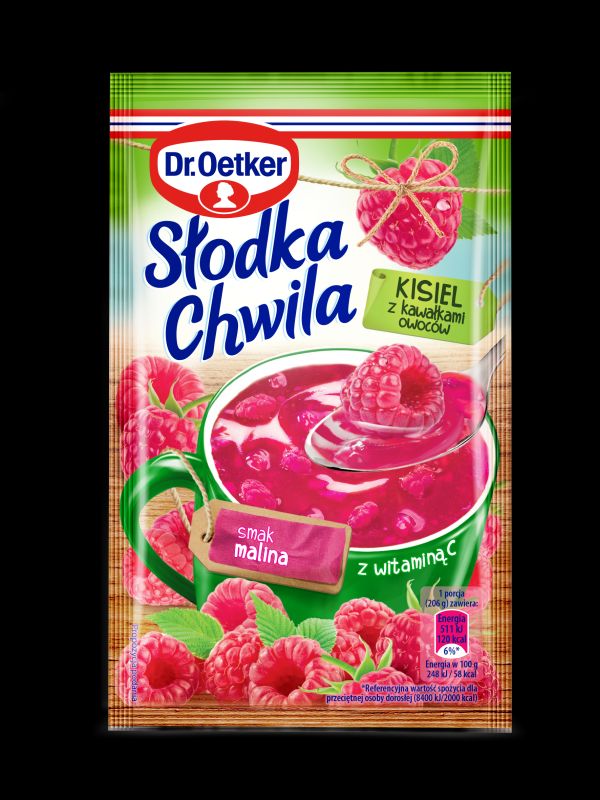 DR OETKER SLODKA CHWILA KISIEL MALINA OWOC 31,5G/35 SZT