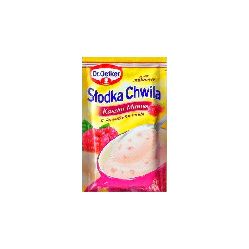 DR OETKER SLODKA CHWILA KASZKA MANNA MALINA 49G/25 SZT