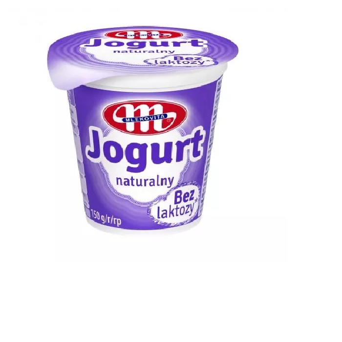 MLEKOVITA JOGURT NATURALNY BEZ LAKTOZY 150G/20 SZT