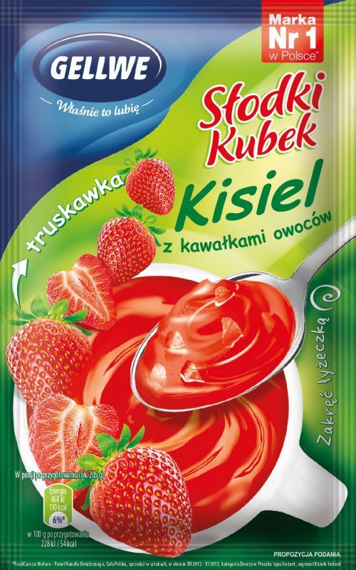 GELLWE KISIEL SLODKI KUBEK TRUSKAWKA 30G\1szt