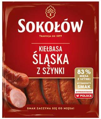 SOKOLOW KIELBASA SLASKA Z SZYNKI 500G/1 SZT