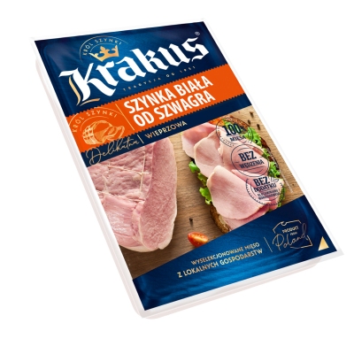 KRAKUS SZYNKA BIALA OD SZWAGRA PLASTRY 90G/1 SZT