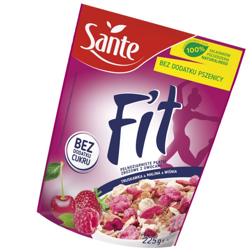 SANTE FITAL PLATKI TRUSKAWKA MALINA WISNIA 225G\1szt