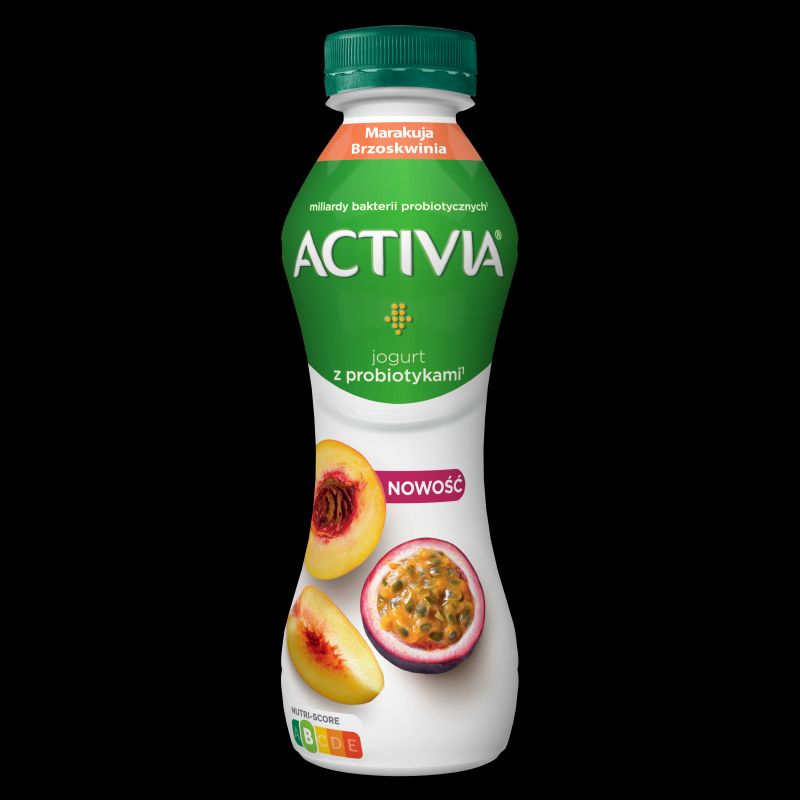 ACTIVIA JOGURT DRINK BRZOSKWINIA MARAKUJA BEZ LAKTOZY 270G/6 SZT