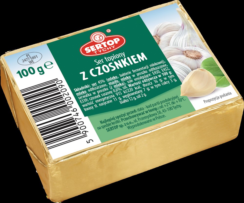 SERTOP SER TOPIONY Z CZOSNKIEM KOSTKA 100G/1 SZT