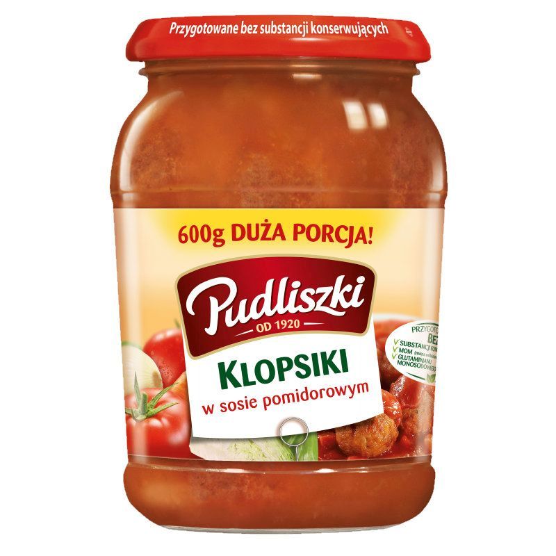 PUDLISZKI KLOPSIKI W SOSIE POMIDOROWYM 600G\1szt