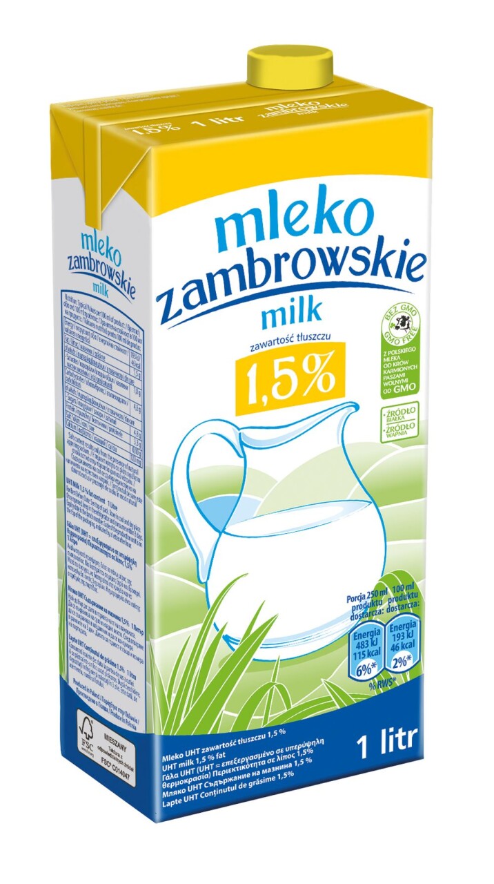 ZAMBROWSKIE MLEKO UHT 1,5% 1L\\12szt