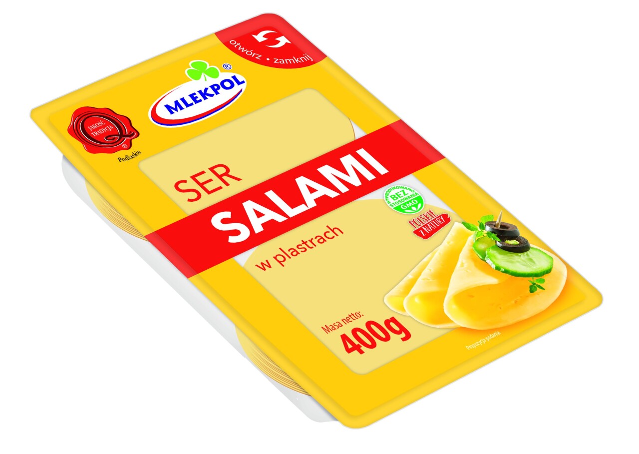 MLEKPOL SER SALAMI PLASTRY 400G