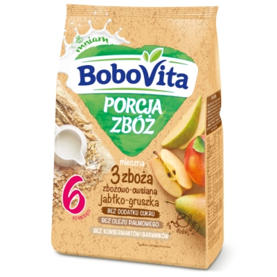 BOBOVITA KASZKA MLECZNA 4 ZBOZA JABLKO GRUSZKA 210G\1szt