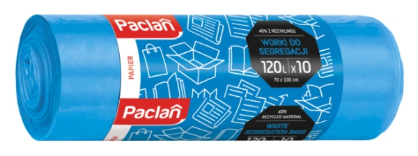 PACLAN WORKI NA SMIECI NIEBIESKIE 120L10SZT
