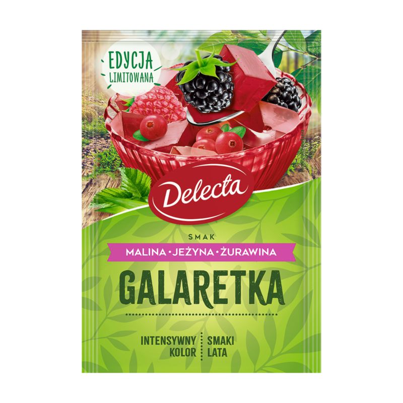 DELECTA GALARETKA MALINA JEZYNY ZURAWINA 50G/25 SZT