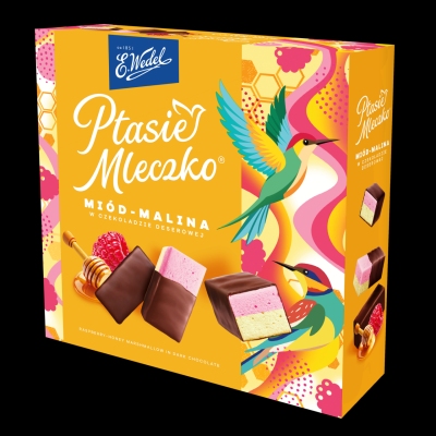 WEDEL PTASIE MLECZKO MIOD MALINA 340G