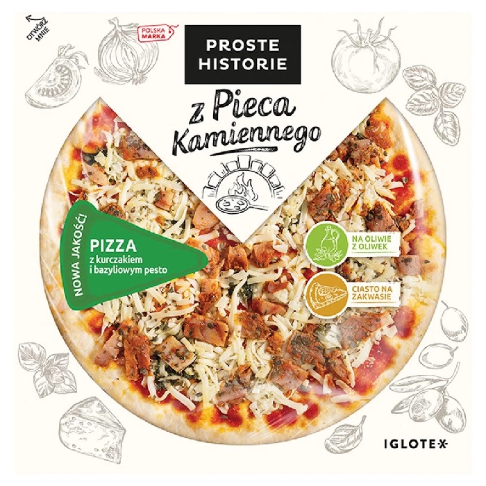 IGLOTEX PIZZA Z KURCZAKIEM I PESTO 390G