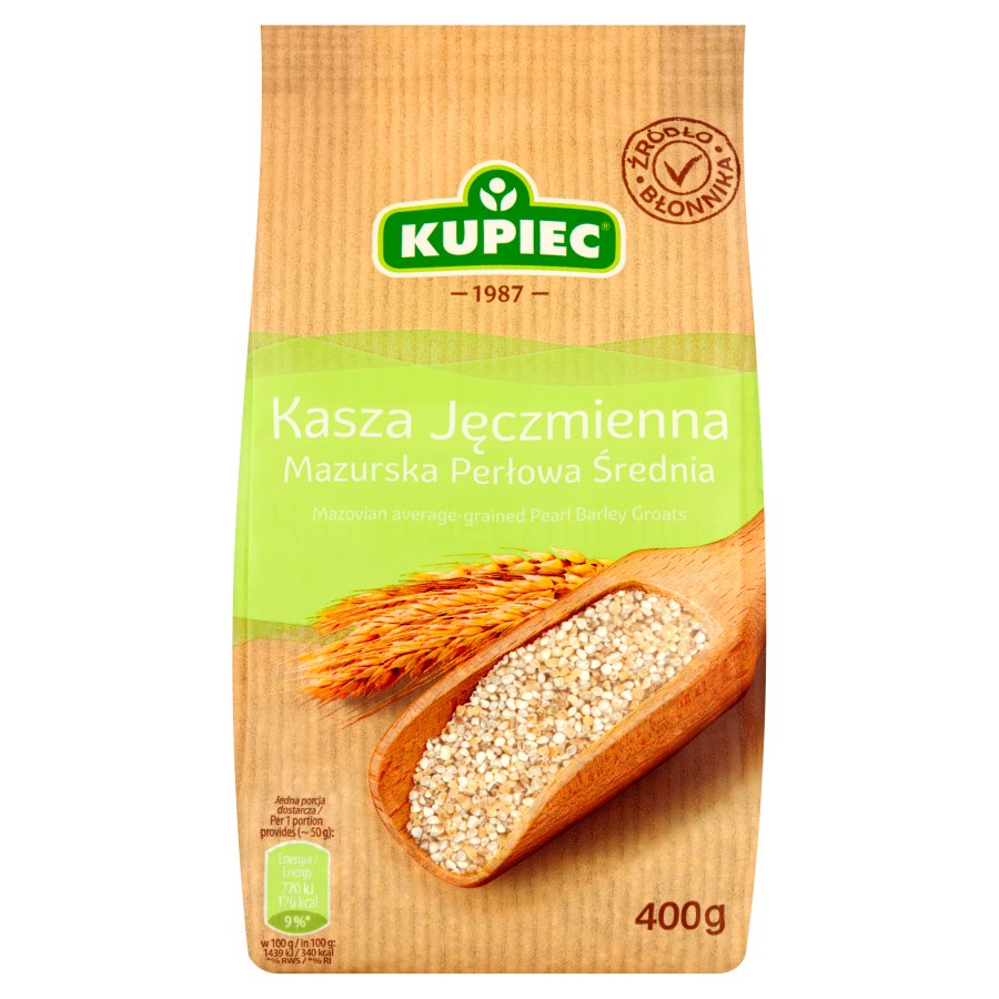 KUPIEC KASZA JECZMIENNA MAZURSKA PERLOWA SREDNIA 400G /16 SZT