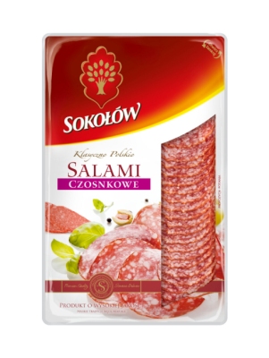 SOKOLOW SALAMI CZOSNKOWE PLASTRY 100G\1szt