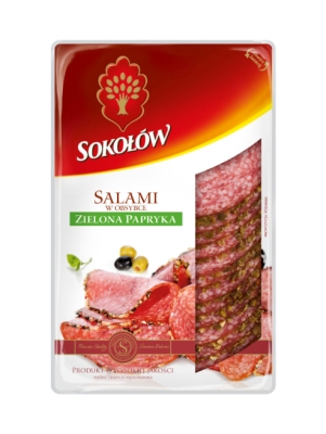 SOKOLOW SALAMI ZIELONA PAPRYKA PLASTRY 100G\1szt