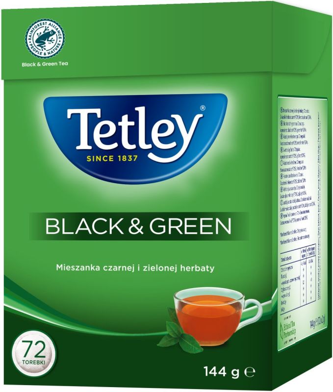 TETLEY HERBATA BLACK GREEN 72TB\1szt