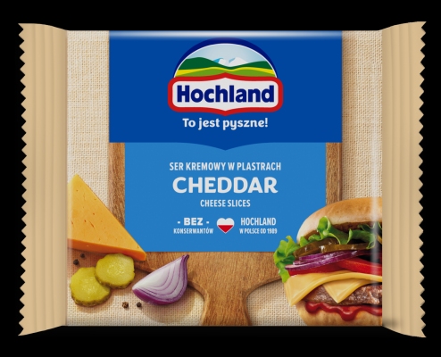 HOCHLAND SER TOPIONY CHEDDAR PLASTRY 130G/12 SZT