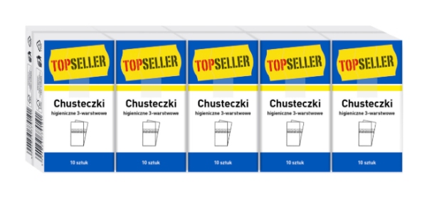TOPSELLER CHUSTECZKI HIGIENICZNE 3WARSTWOWE 10X10SZT\1szt