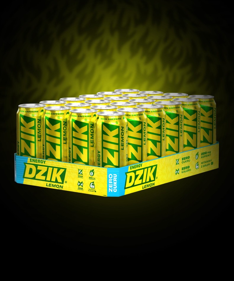 DZIK ENERGETYK ZERO KALORII 500ML LEMON/24 SZT