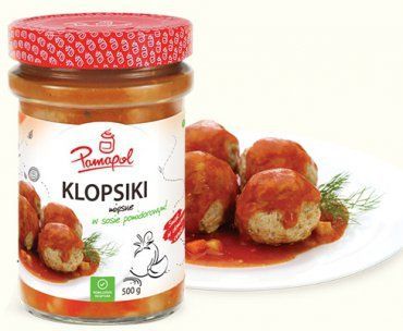 PAMAPOL KLOPSIKI W SOSIE POMIDOROWYM 500G +33%