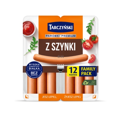 TARCZYNSKI PAROWKI Z SZYNKI FAMILY 440G\1szt