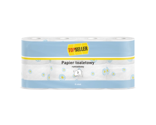 TOPSELLER PAPIER TOALETOWY RUMIANKOWY 3 WARSTWY 8 ROLEK