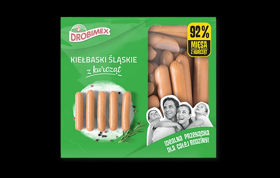 DROBIMEX KIELBASKI SLASKIE Z KURCZAT 600G MAP