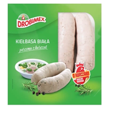 DROBIMEX KIELBASA BIALA PARZONA Z KURCZAT MAP OK. 0,80KG