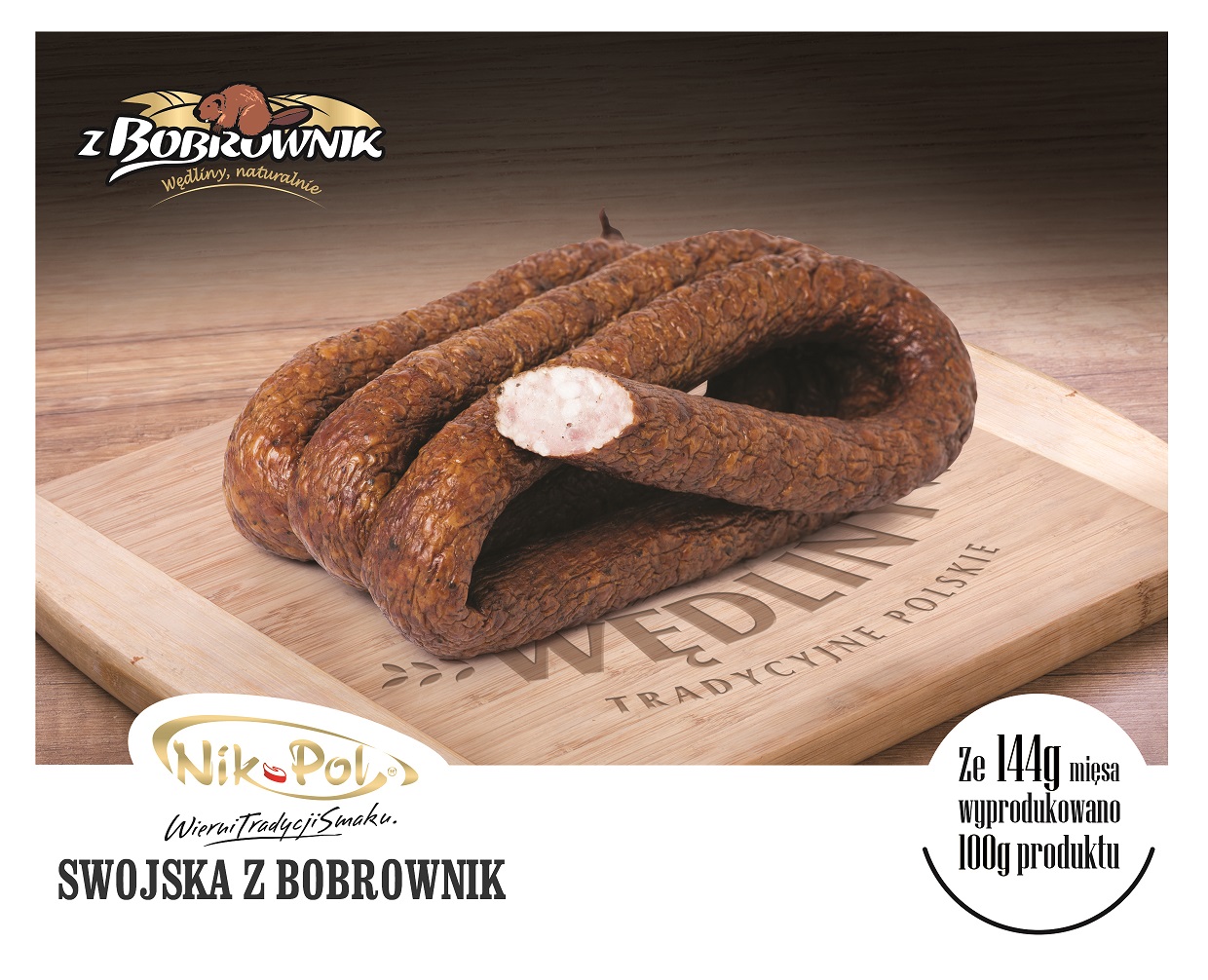 NIKPOL KIELBASA SWOJSKA Z BOBROWNIK MAP 1KG